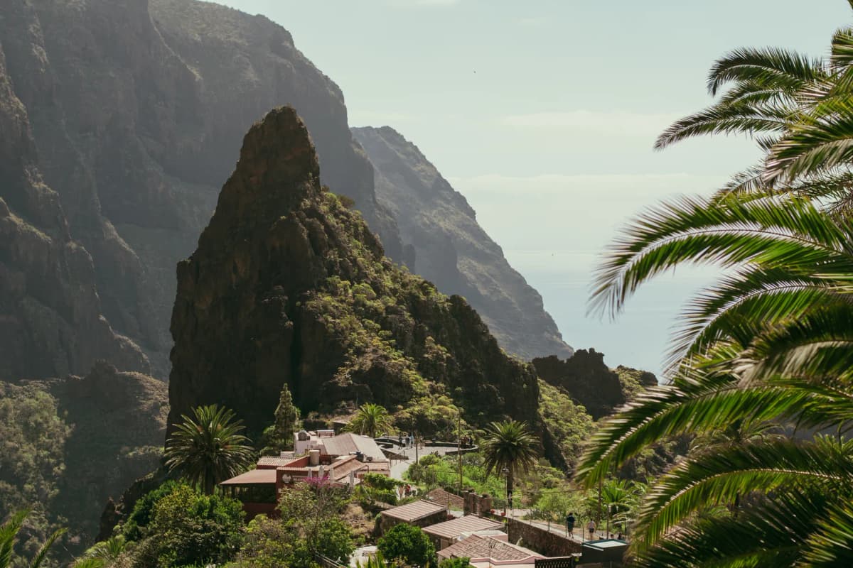 Breathtaking landscape of Masca village nestled in Tenerife's lush mountains, Canary Islands.